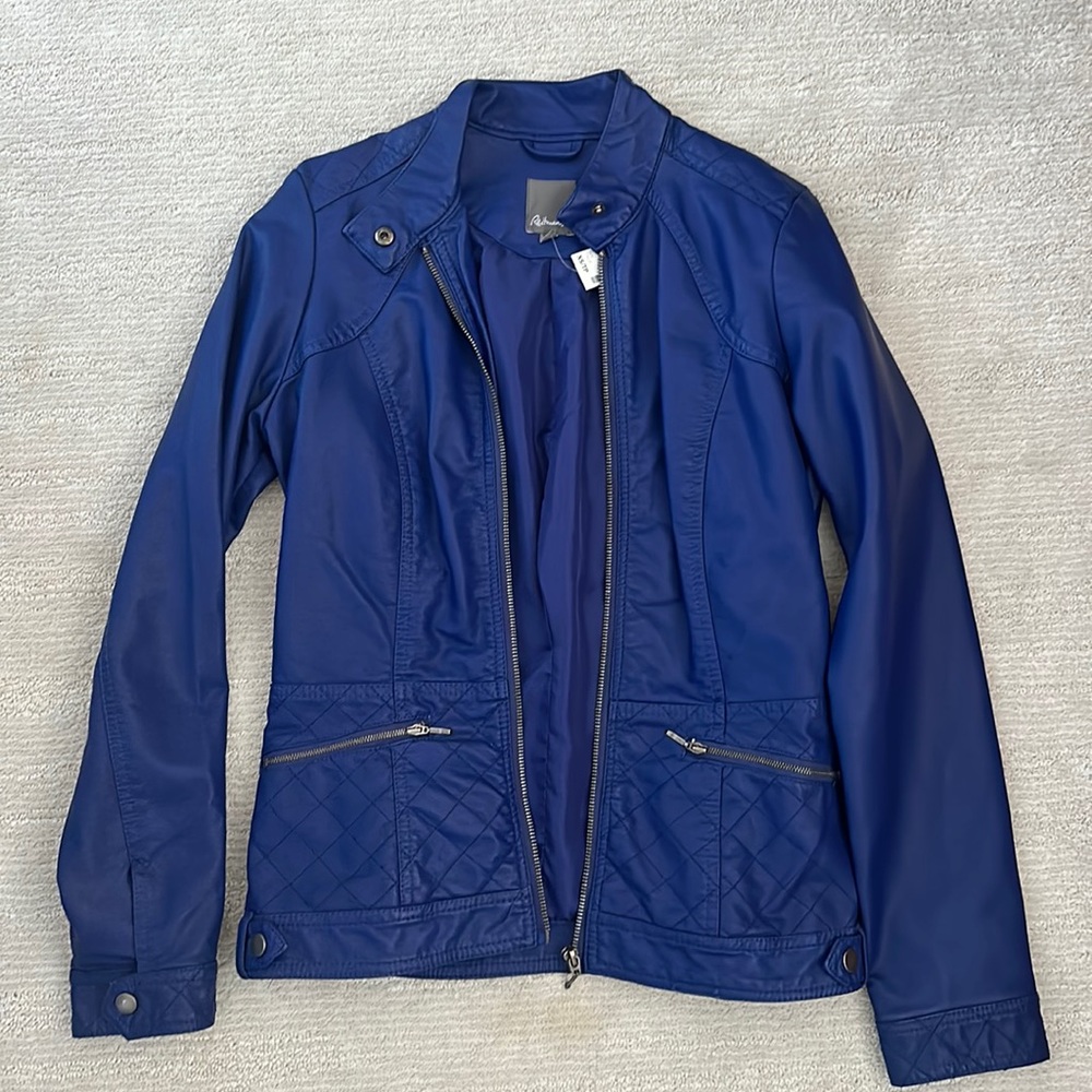 Royal Blue Faux Leather Jacket Reitmans